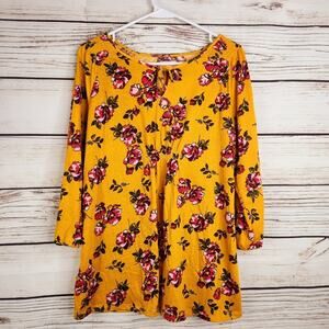 a.glow Women's Floral Maternity Long Sleeve Top Size Small Fall Cozy